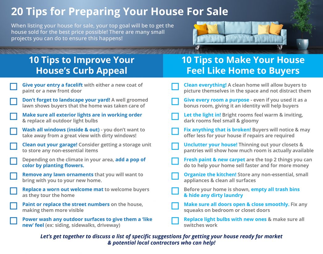 20 Tips For Preparing Your House For Sale | MyKCM